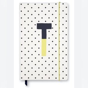 Kate Spade Take Note Large Leatherette Initial “T (Yellow)” Notebook